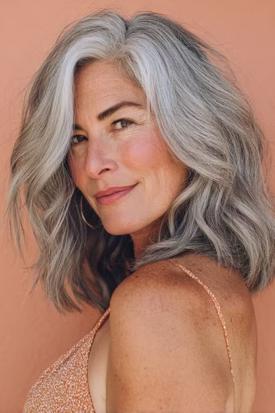 Schulterlange Wellen für mittellanges Haar frisuren für Frauen über 50